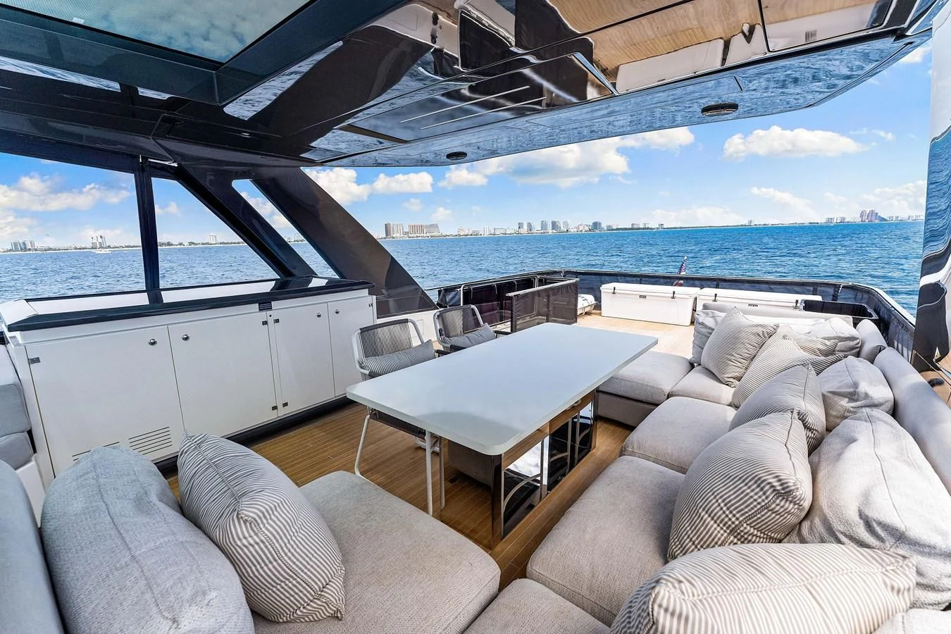 a boat on the water aboard SUNSATION Yacht for Sale