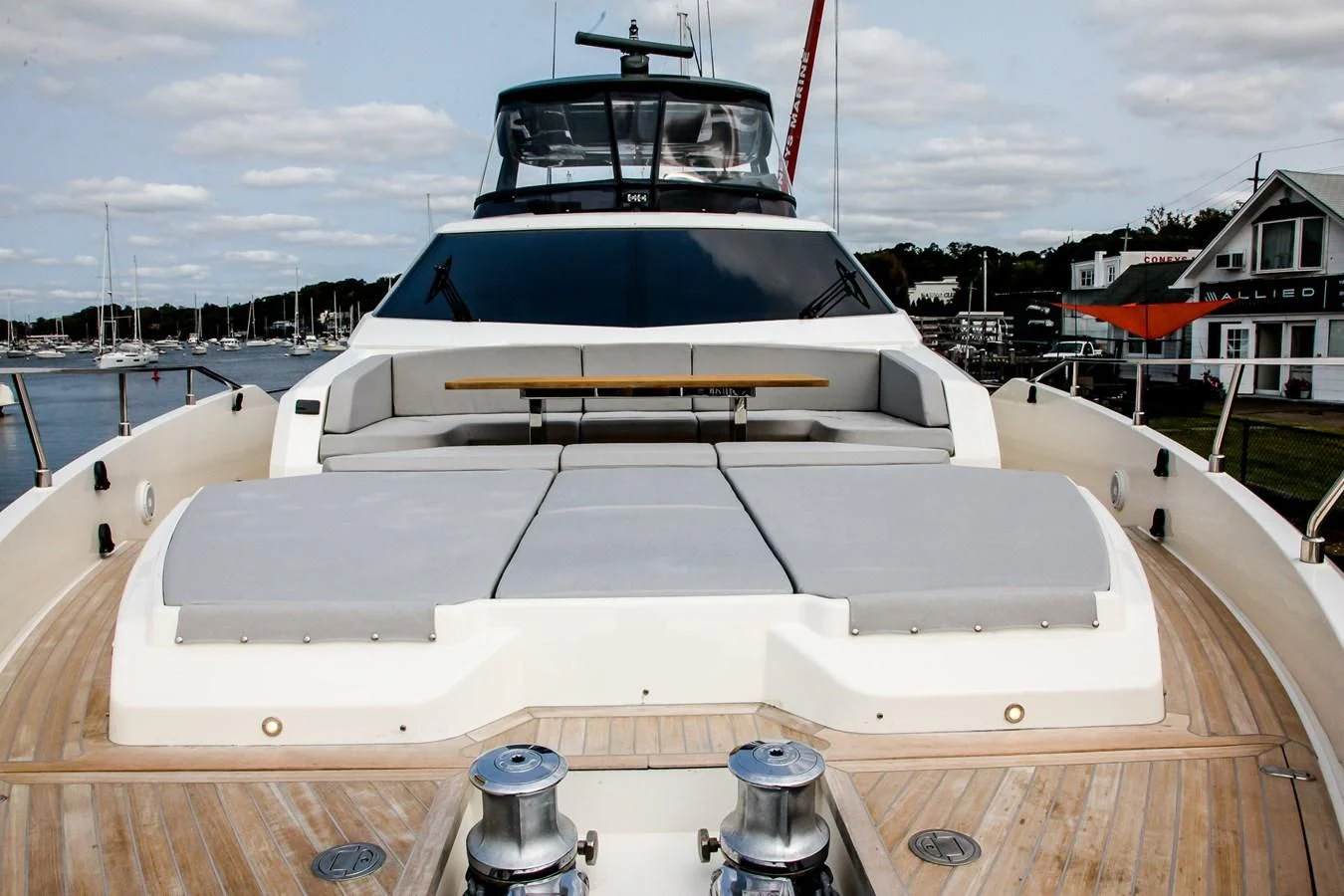 a boat on a deck aboard SUNSATION Yacht for Sale