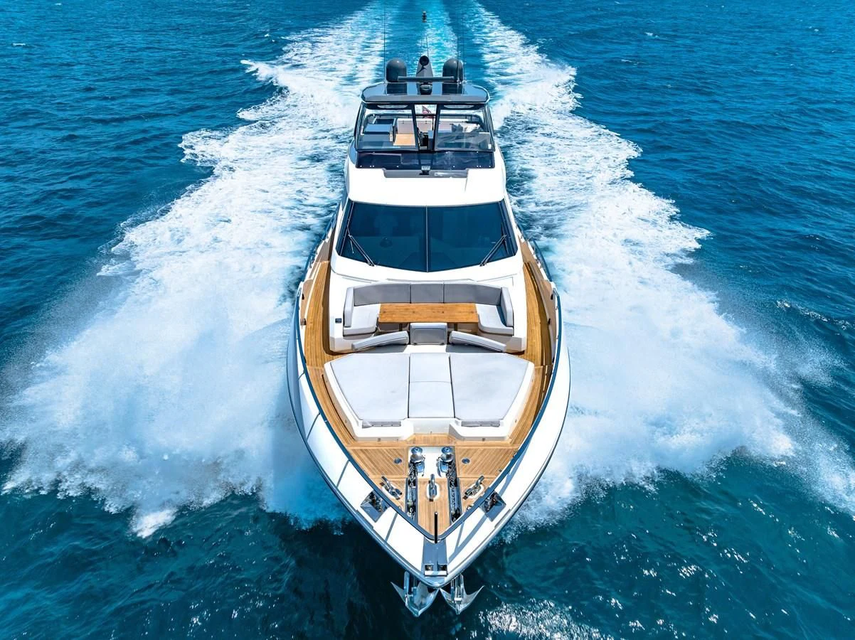 a boat in the water aboard SUNSATION Yacht for Sale