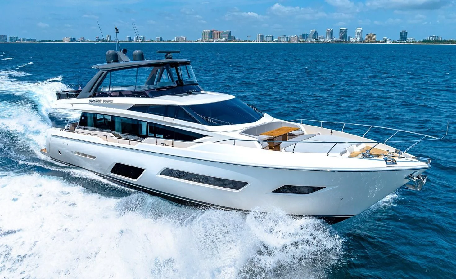 a boat on the water aboard SUNSATION Yacht for Sale