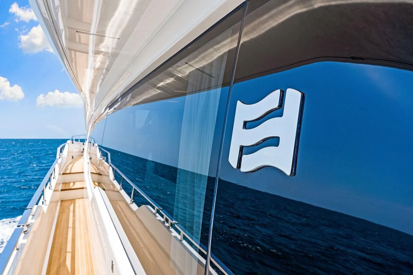 a flag on a boat aboard SUNSATION Yacht for Sale