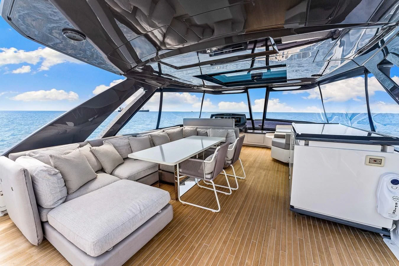 a boat on the water aboard SUNSATION Yacht for Sale