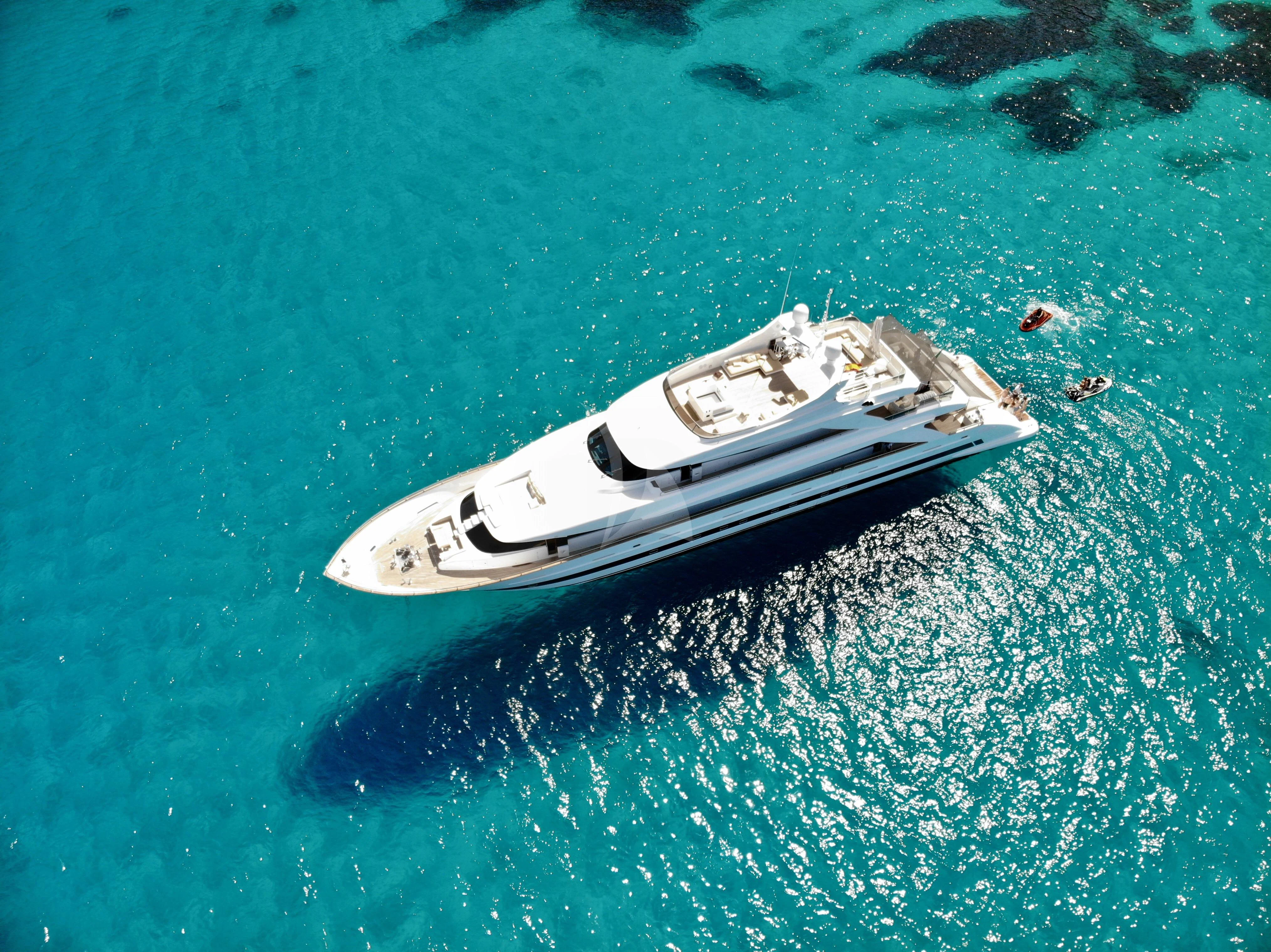 a white boat in the water aboard VILLA SUL MARE Yacht for Sale