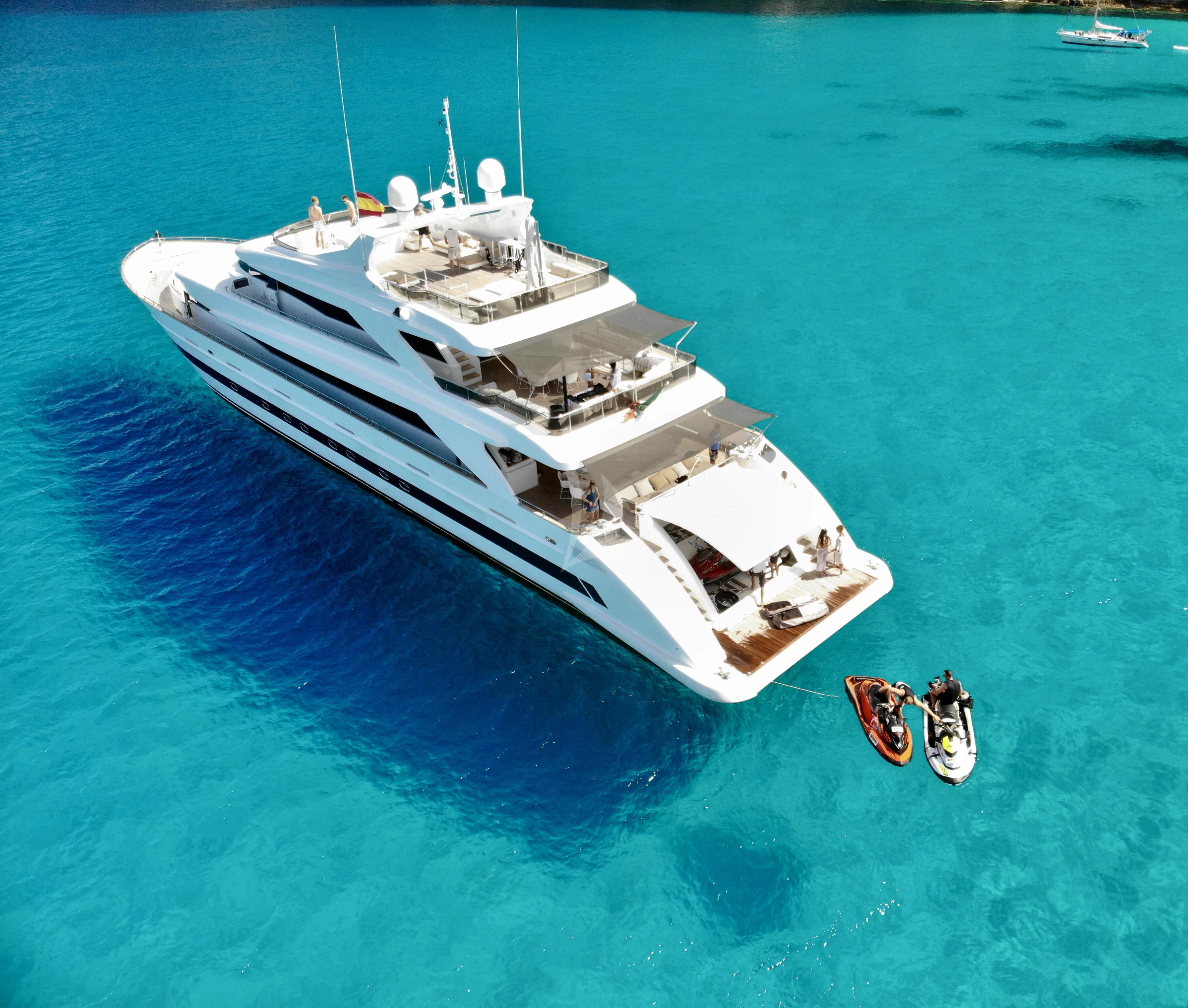 a boat with a person on it aboard VILLA SUL MARE Yacht for Sale