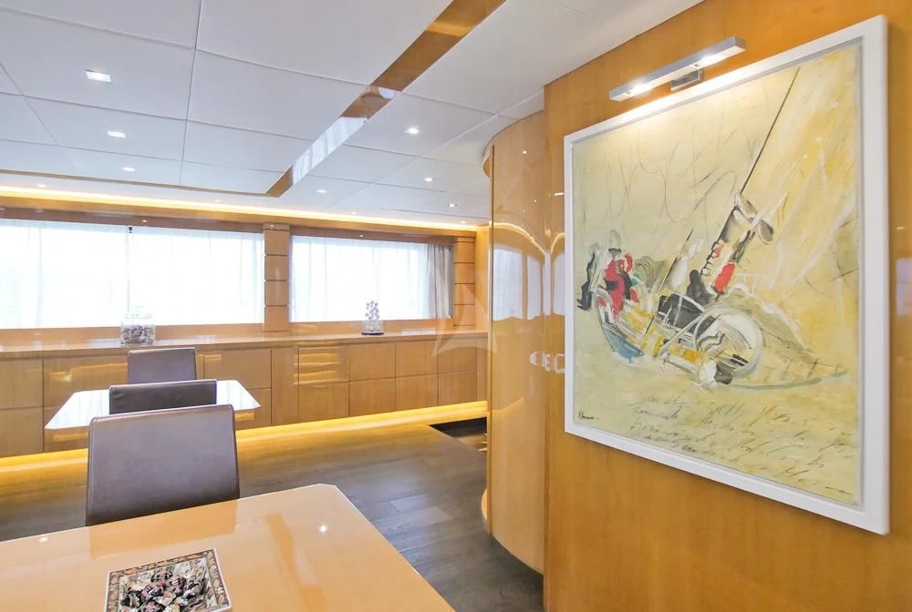 an art piece in a room aboard VILLA SUL MARE Yacht for Sale