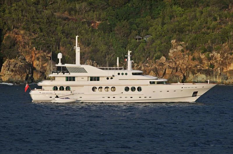 a white yacht in the water aboard MARIDOME Yacht for Sale