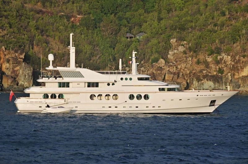 a white boat on the water aboard MARIDOME Yacht for Sale