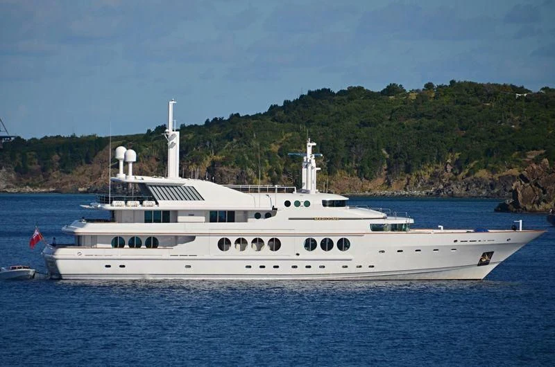 a white yacht in the water aboard MARIDOME Yacht for Sale