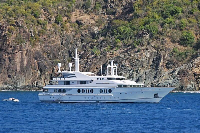 a white boat on the water aboard MARIDOME Yacht for Sale