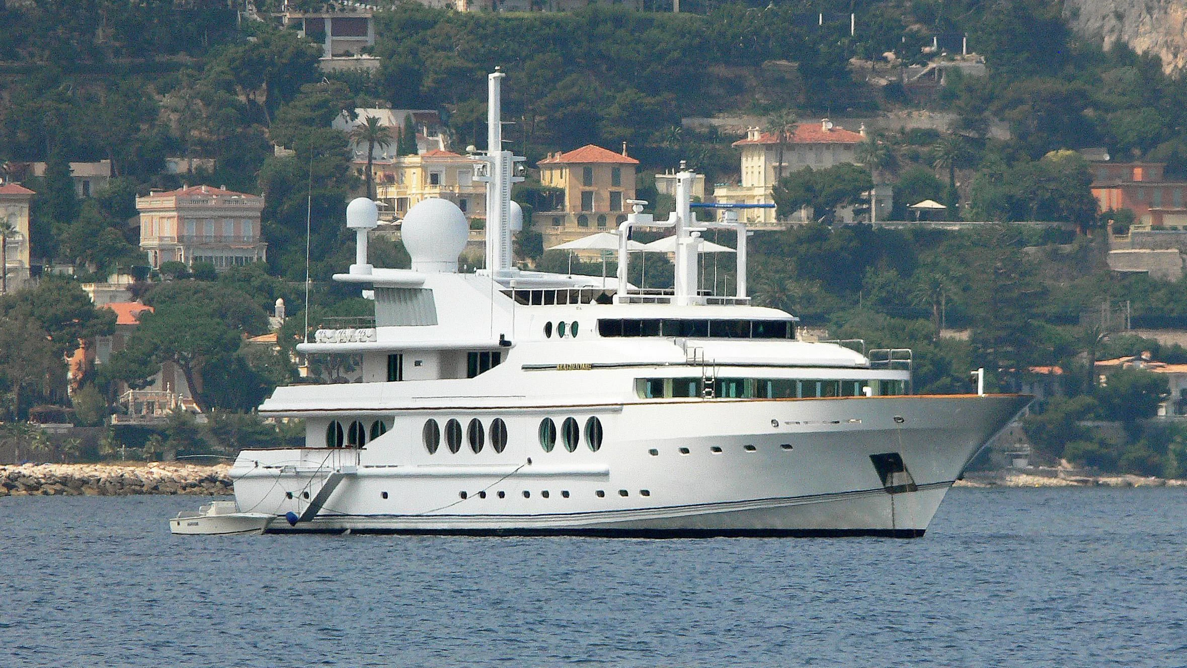 a white yacht on the water aboard MARIDOME Yacht for Sale