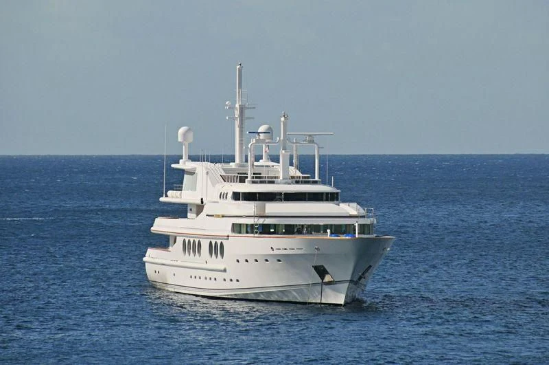a white boat in the water aboard MARIDOME Yacht for Sale
