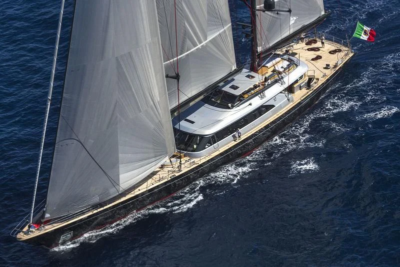 a large white boat on the water aboard SEAHAWK Yacht for Sale