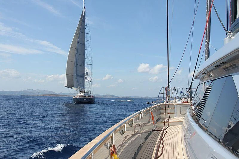a boat sailing on the sea aboard SEAHAWK Yacht for Sale