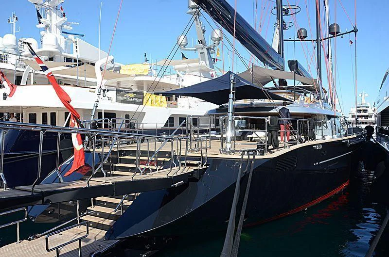a large boat docked aboard SEAHAWK Yacht for Sale
