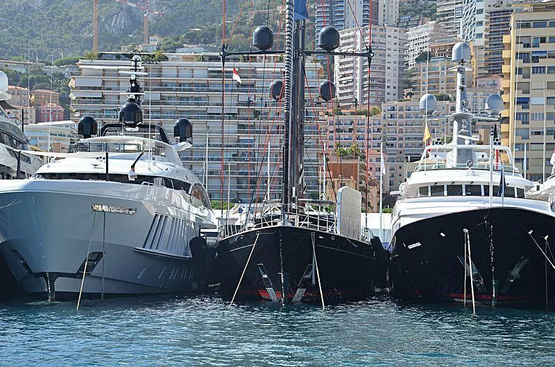 several boats are parked in the water aboard SEAHAWK Yacht for Sale