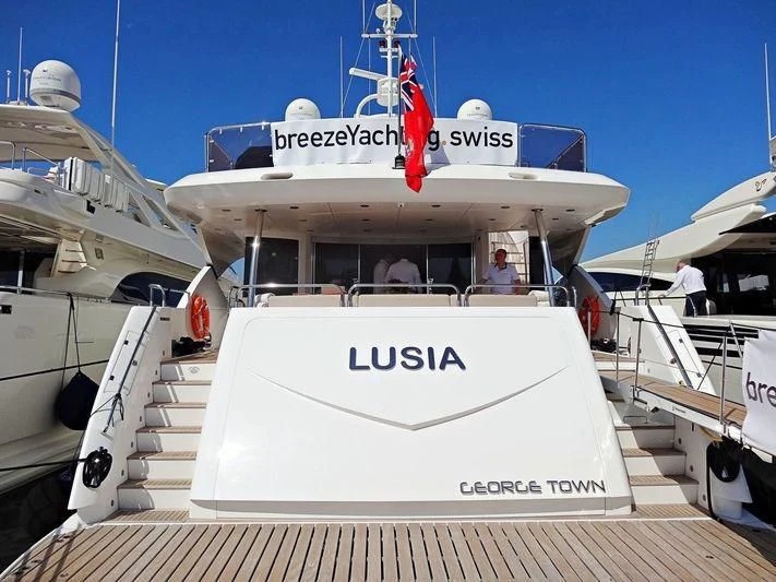 a boat on a dock aboard FINAL CUT Yacht for Sale