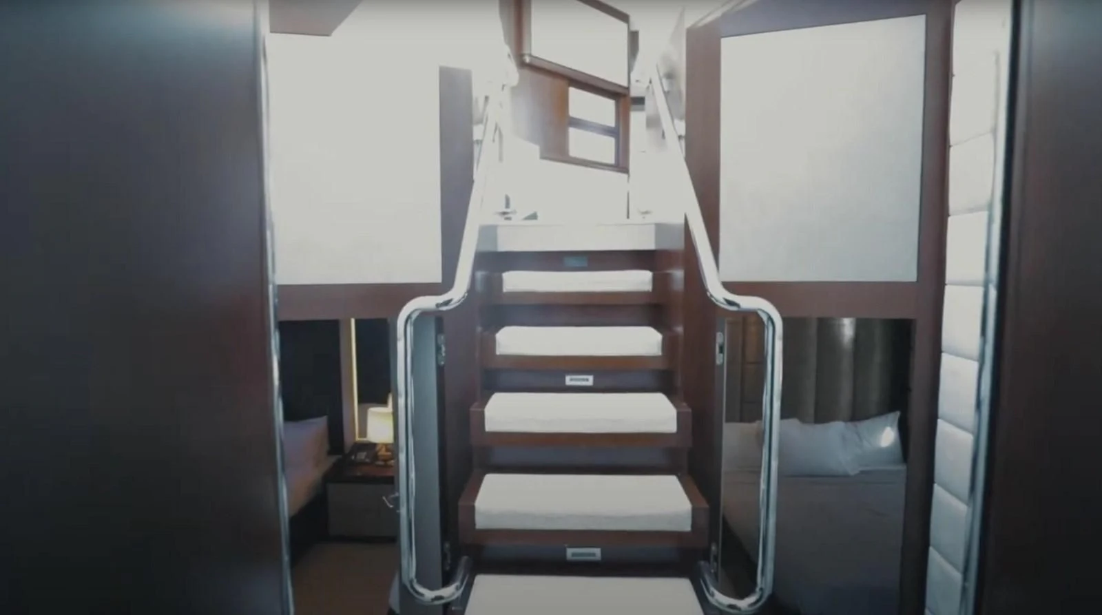 a wooden chair in a room aboard BT2 Yacht for Sale