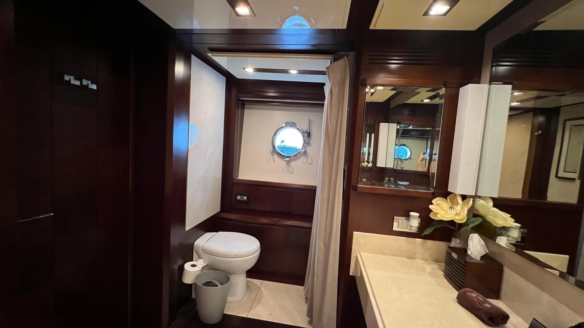a bathroom with a toilet and a sink aboard BT2 Yacht for Sale