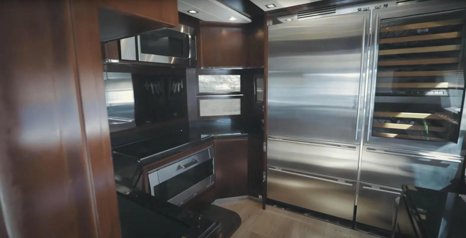 a restaurant with a large oven aboard BT2 Yacht for Sale