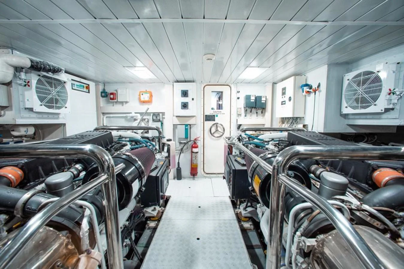 a room with many bicycles aboard BT2 Yacht for Sale