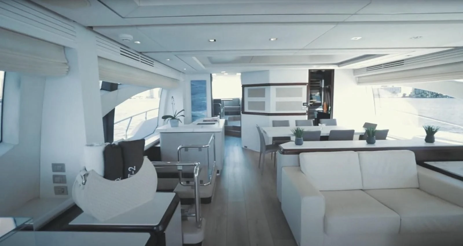 a room with a couch and a table aboard BT2 Yacht for Sale