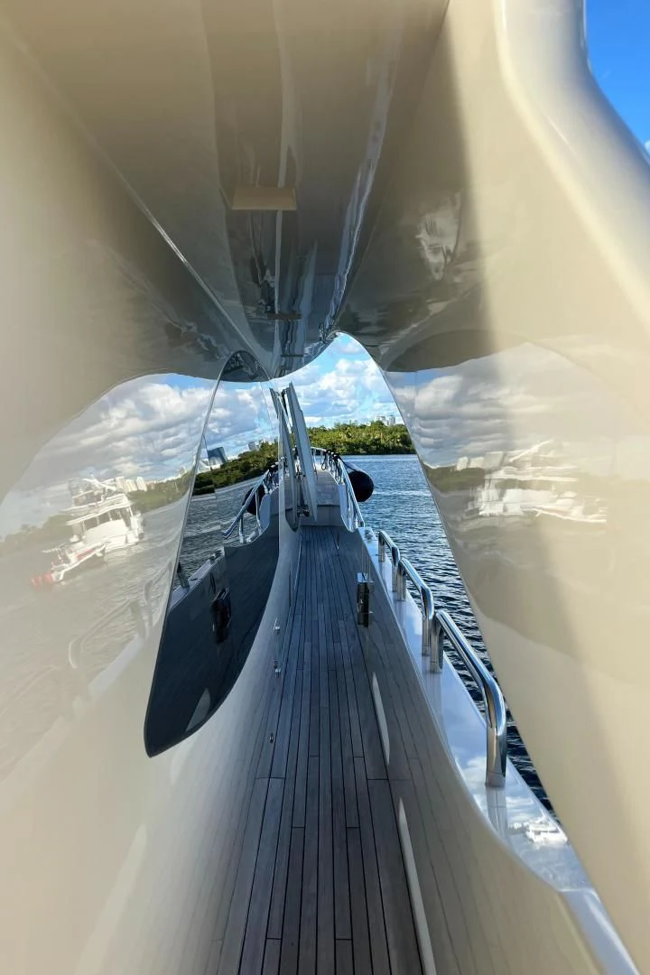 a view of a bridge from inside aboard BT2 Yacht for Sale
