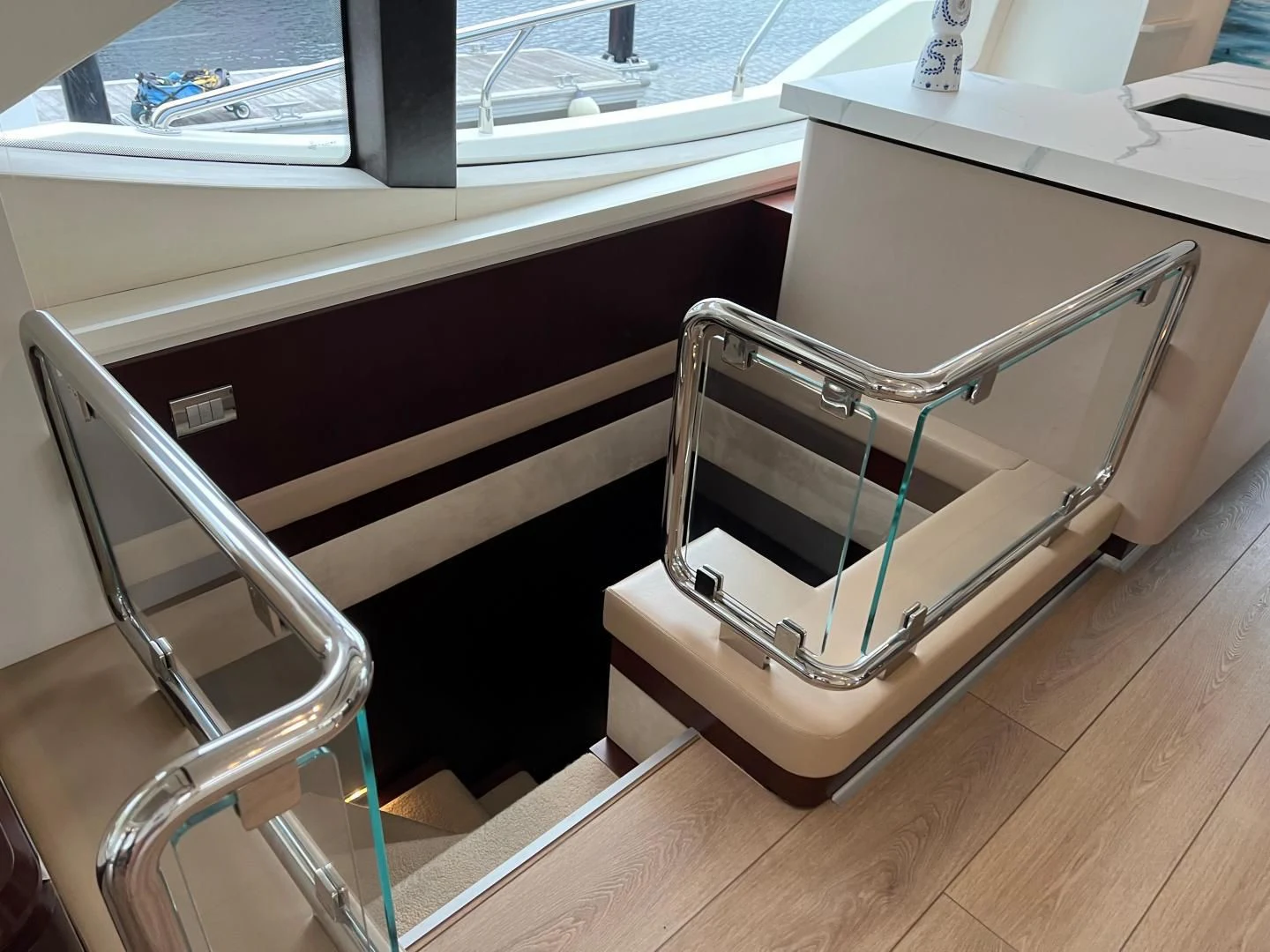 a chair on a boat aboard BT2 Yacht for Sale