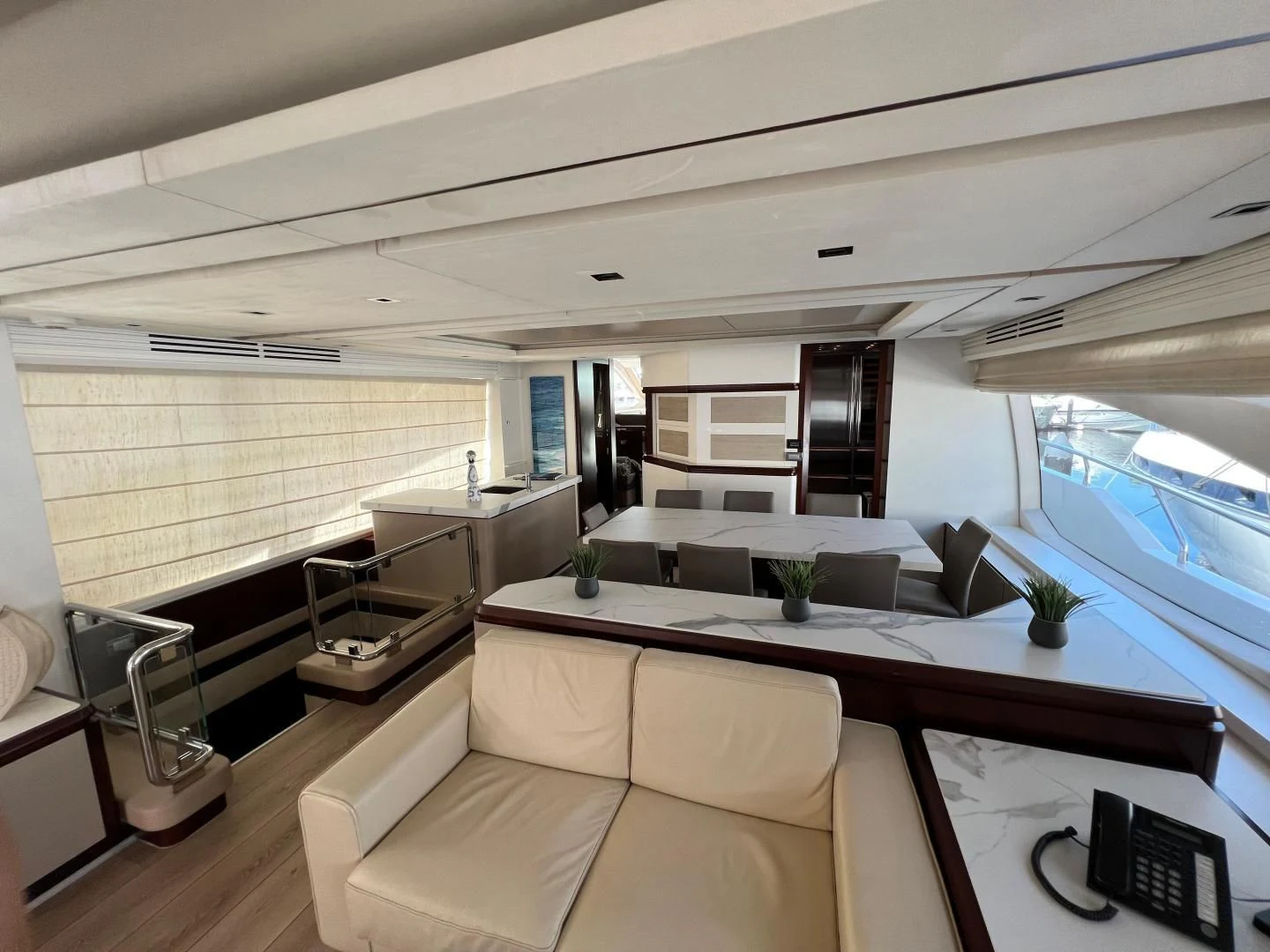 a room with a couch and a table aboard BT2 Yacht for Sale