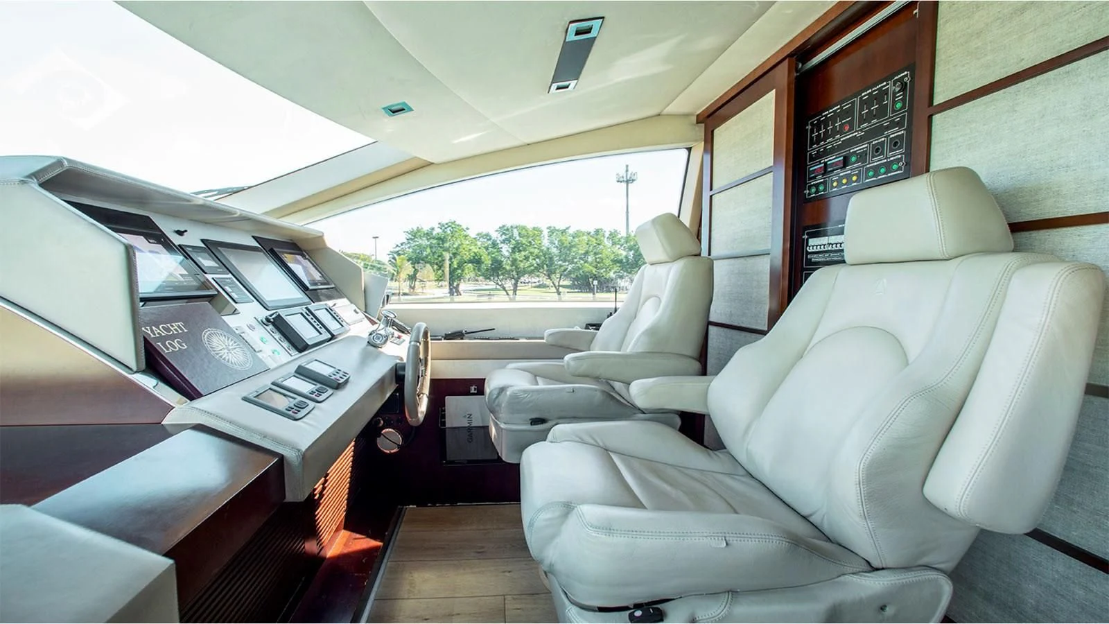 inside of a car aboard BT2 Yacht for Sale