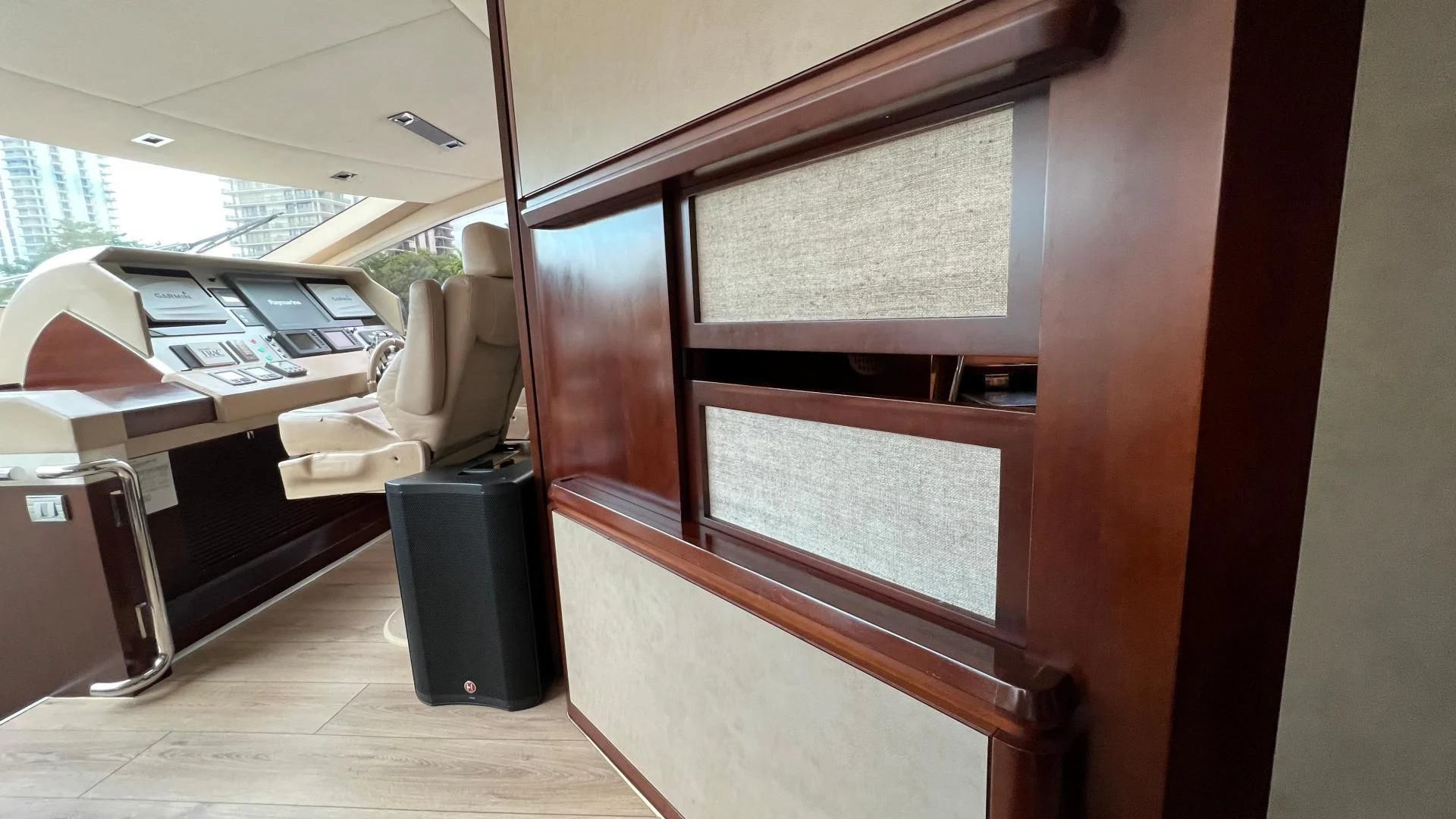 a room with a desk and a chair aboard BT2 Yacht for Sale