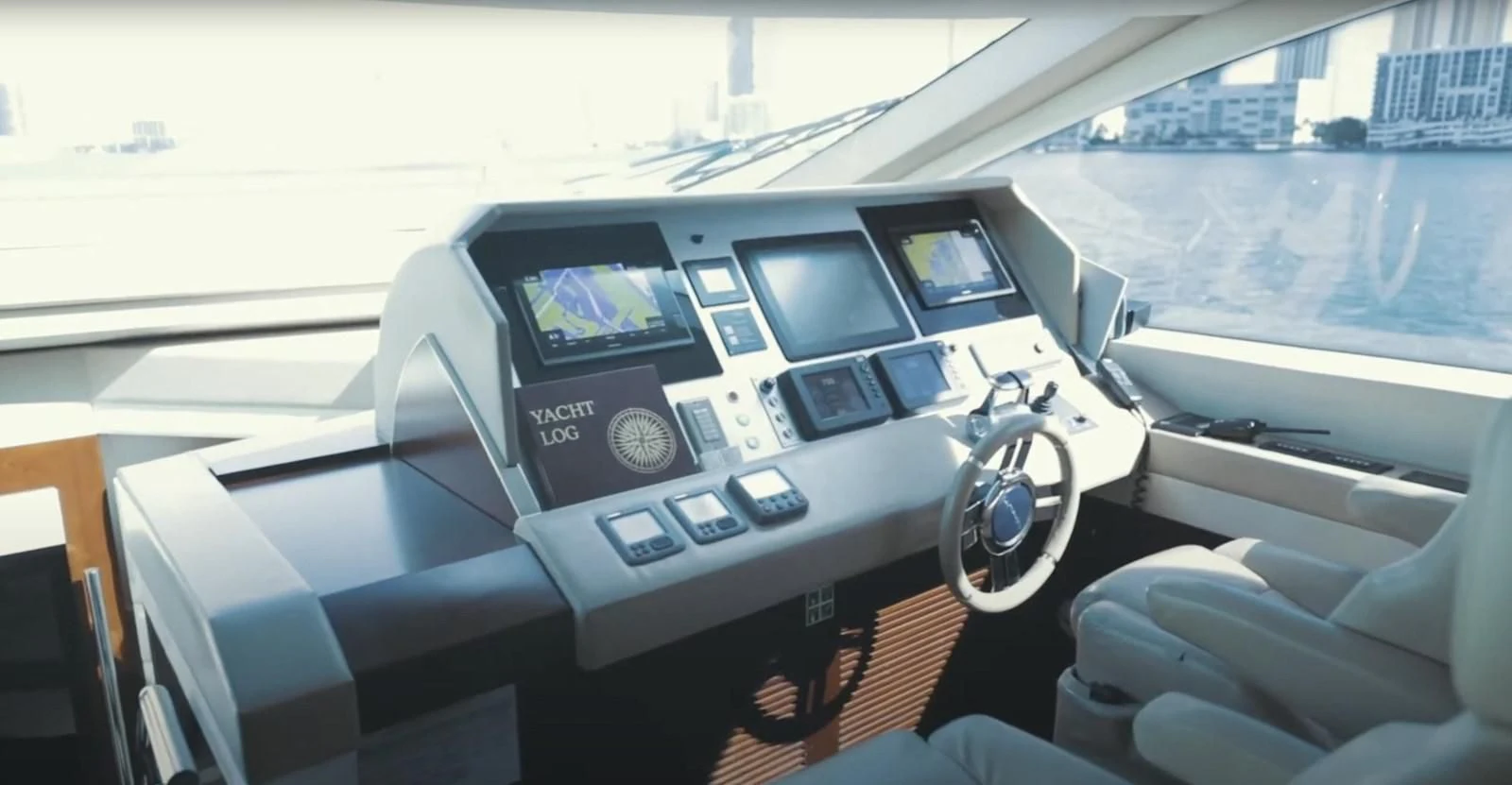 inside of a car aboard BT2 Yacht for Sale