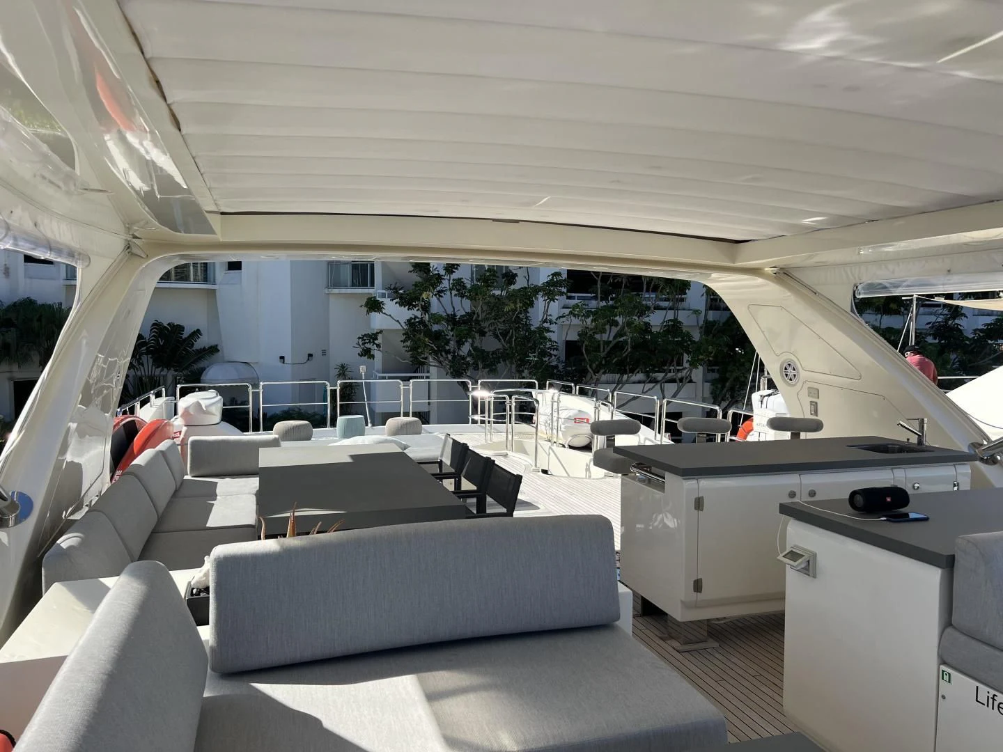inside of a car aboard BT2 Yacht for Sale