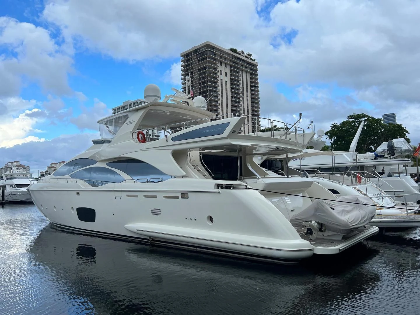 a white yacht in the water aboard BT2 Yacht for Sale