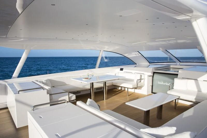 a boat on the water aboard UNFURLED Yacht for Sale