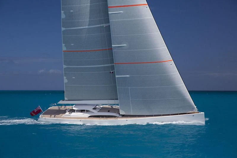 a boat in the water aboard UNFURLED Yacht for Sale