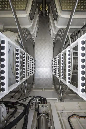 a large machine with many wires aboard UNFURLED Yacht for Sale