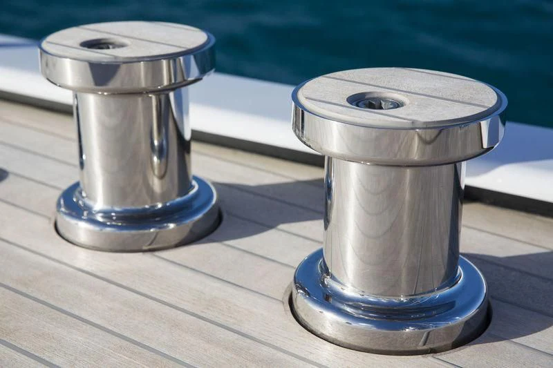 a set of metal cylinders aboard UNFURLED Yacht for Sale