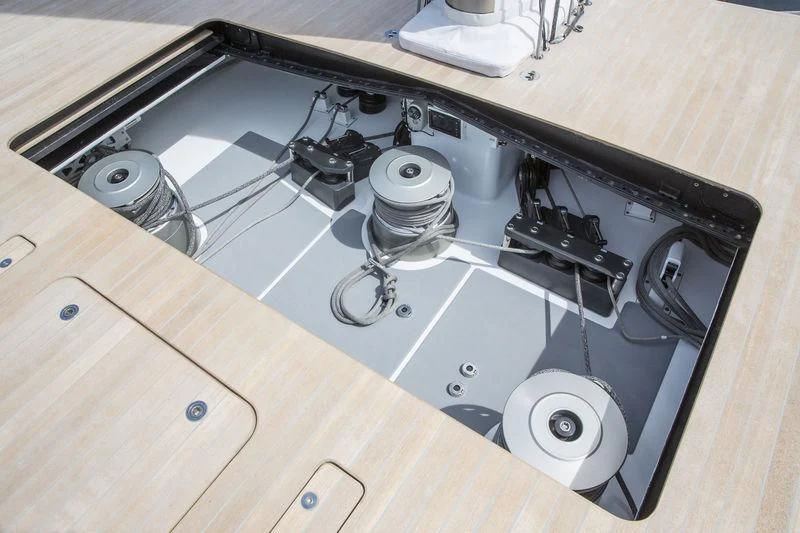 a black and silver electronic device aboard UNFURLED Yacht for Sale