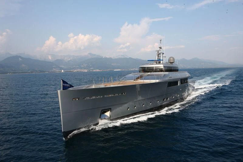 a large ship in the water aboard FALCO MOSCATA Yacht for Sale