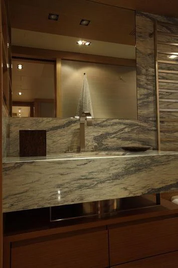 a large metal structure in a room aboard FALCO MOSCATA Yacht for Sale