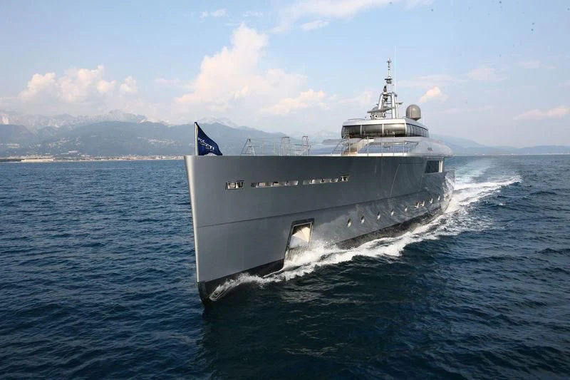 a large ship on the water aboard FALCO MOSCATA Yacht for Sale