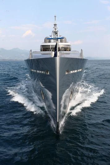 a large submarine in the water aboard FALCO MOSCATA Yacht for Sale