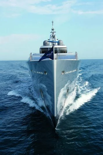 a large ship in the water aboard FALCO MOSCATA Yacht for Sale