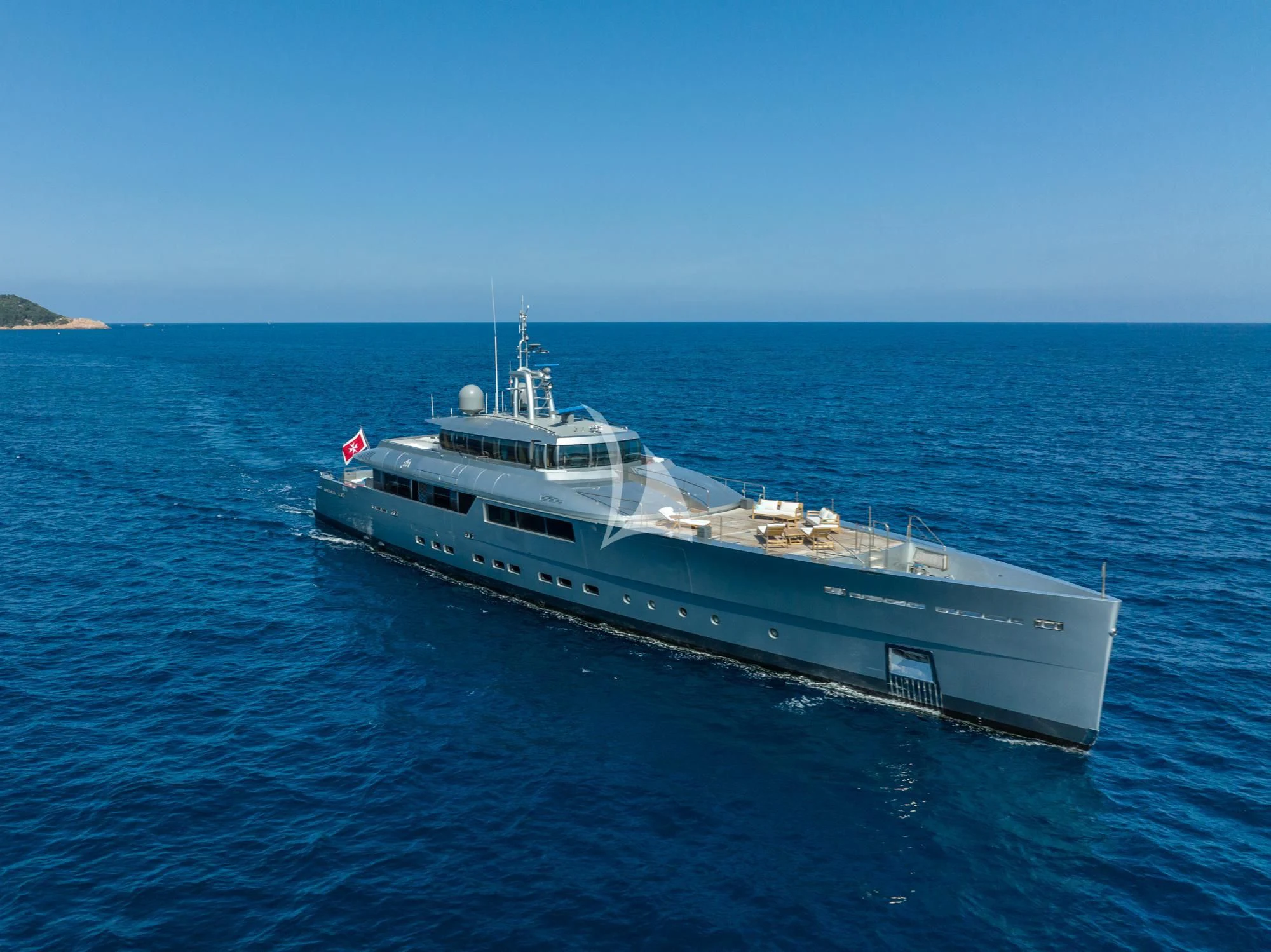 a large ship in the water aboard FALCO MOSCATA Yacht for Sale