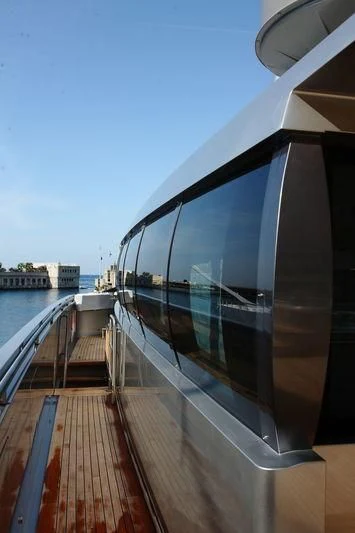 a large glass window on a boat aboard FALCO MOSCATA Yacht for Sale