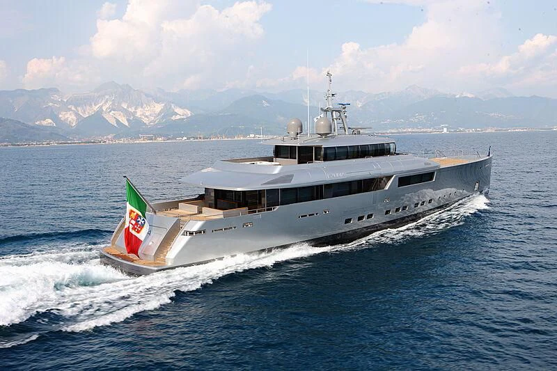 a large ship in the water aboard FALCO MOSCATA Yacht for Sale