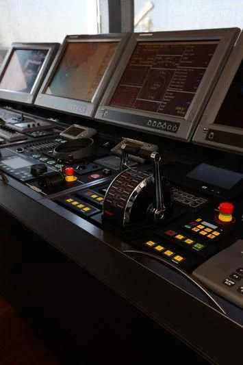 a machine with a monitor and a keyboard aboard FALCO MOSCATA Yacht for Sale