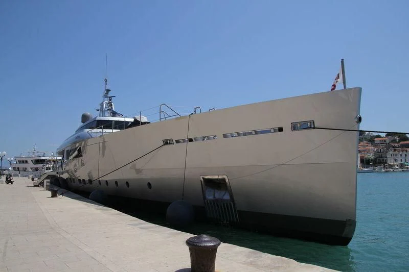 a large white ship aboard FALCO MOSCATA Yacht for Sale