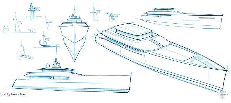 a drawing of a ship aboard FALCO MOSCATA Yacht for Sale