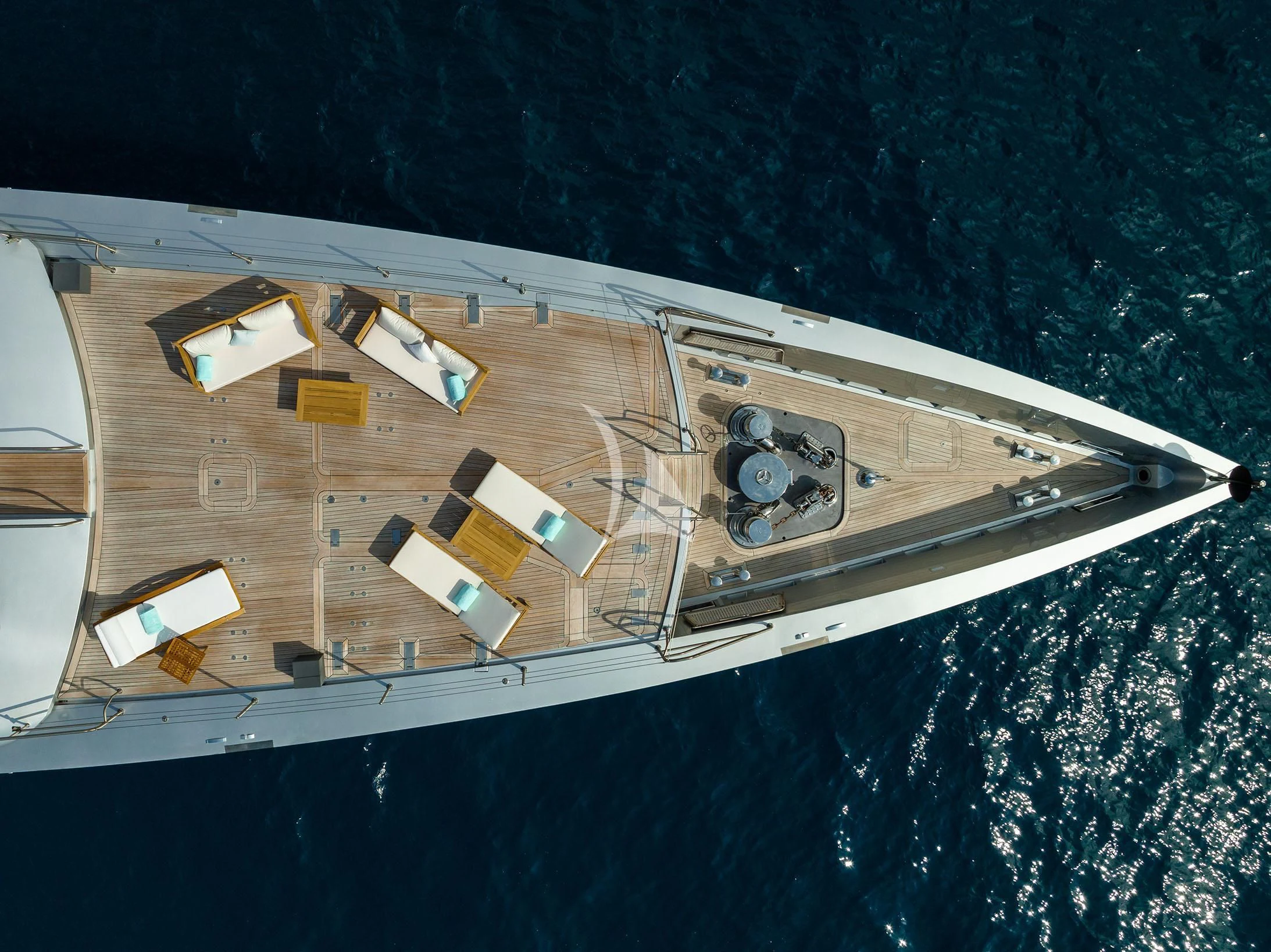 a satellite in space aboard FALCO MOSCATA Yacht for Sale